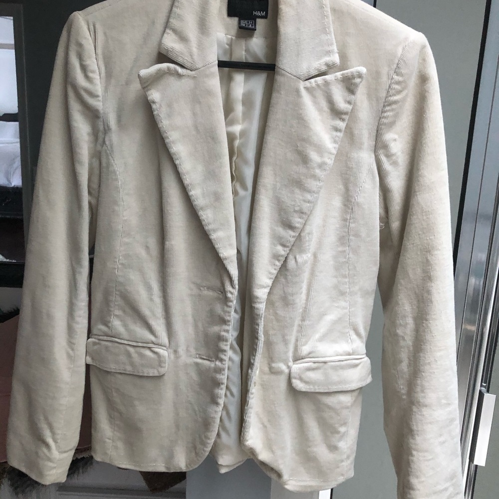 H&M  Creme Corduroy Blazer size 4